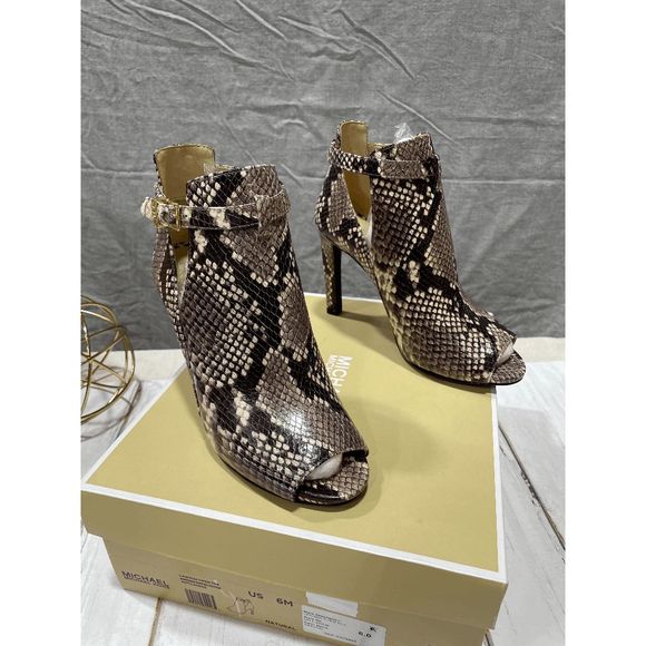MICHAEL Michael Kors Women's Lawson Open Toe Booties - Natural 6M - Picture 1 of 8